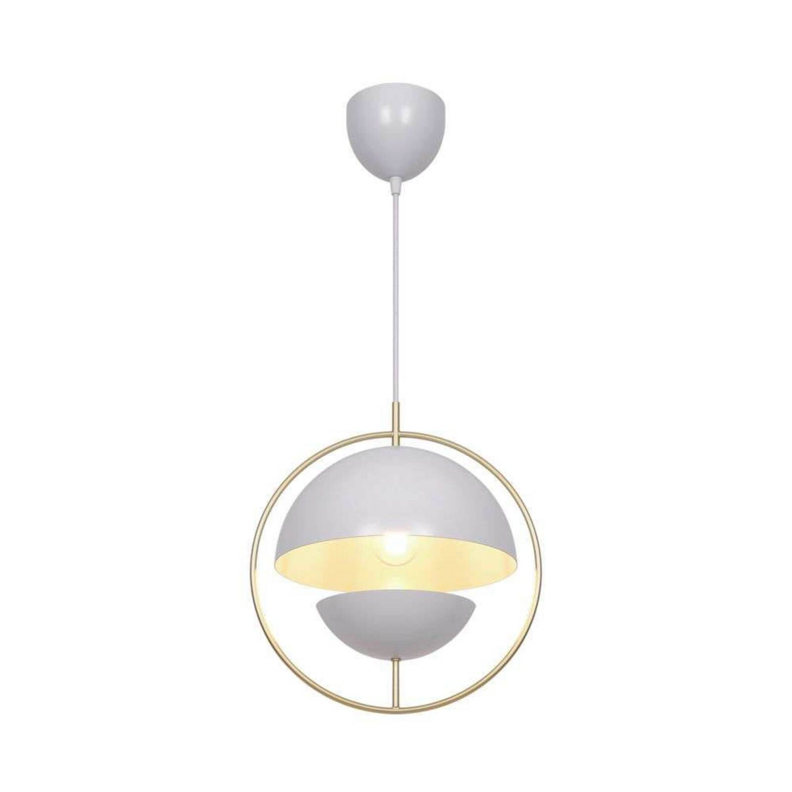 Závesné svietidlo Tavia, biele, Ø 33 cm, kov