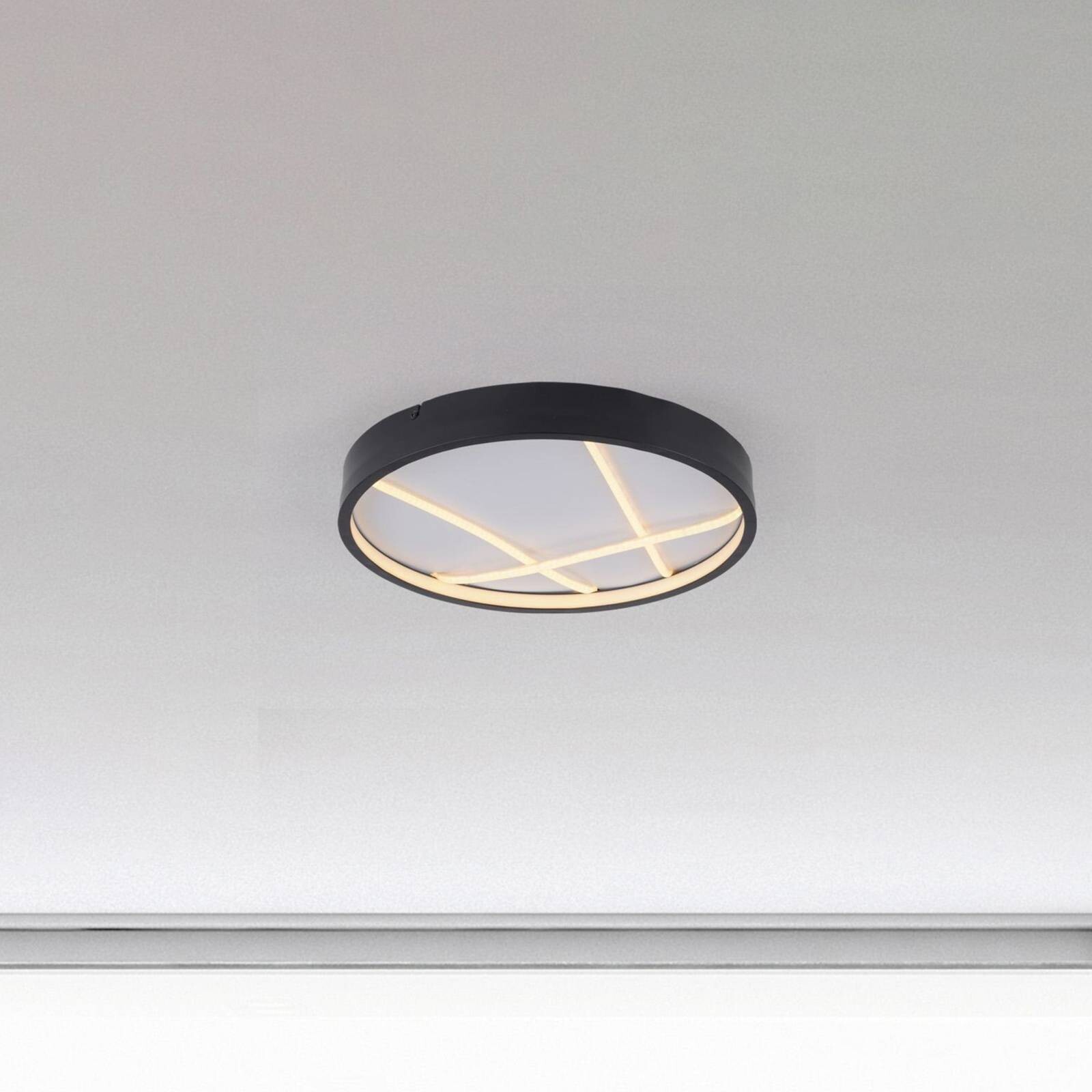 JUST LIGHT. stropné LED svetlo Mikado, Ø 40 cm, čierne