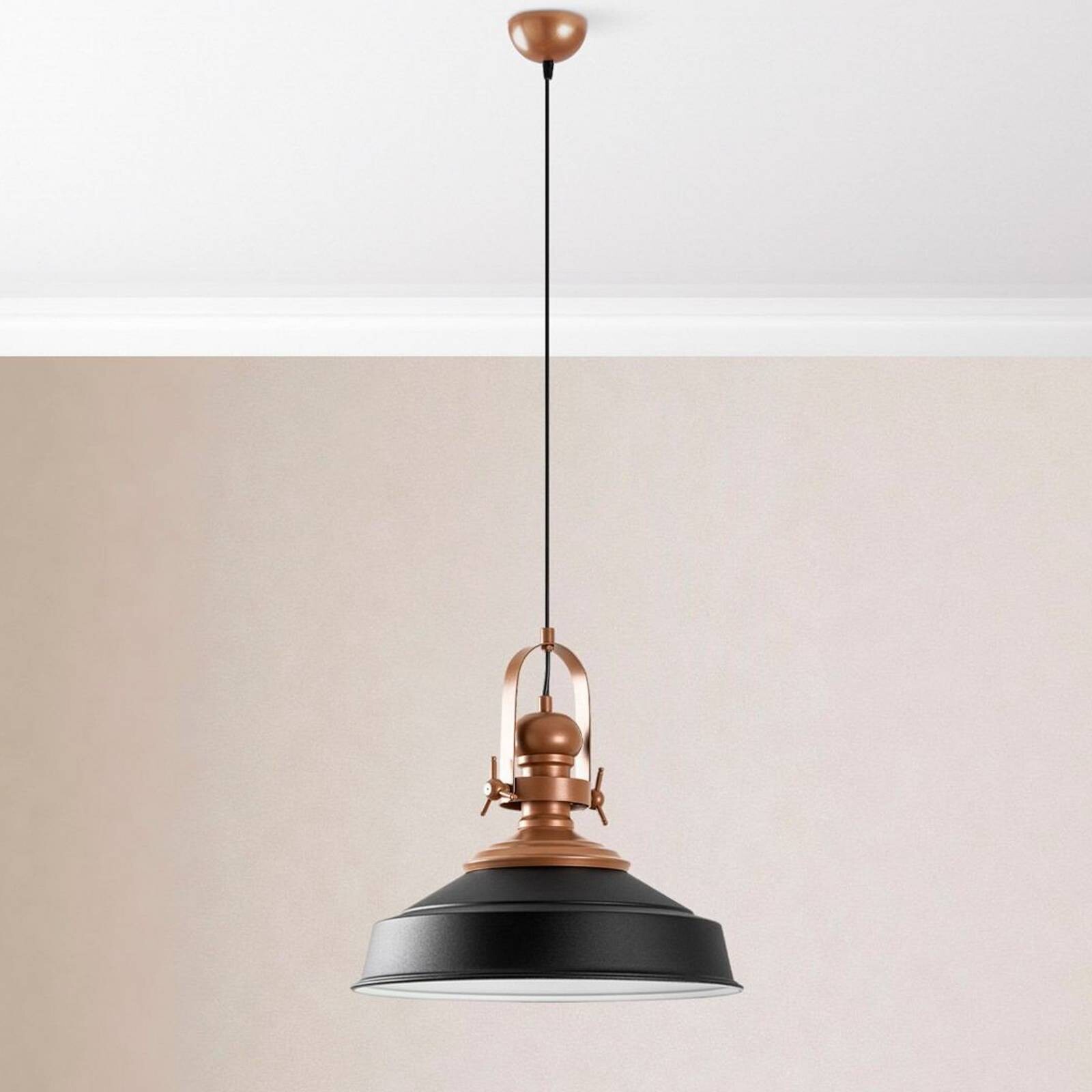 Závesné svietidlo Craft, čierne, kov, Ø 41 cm, E27