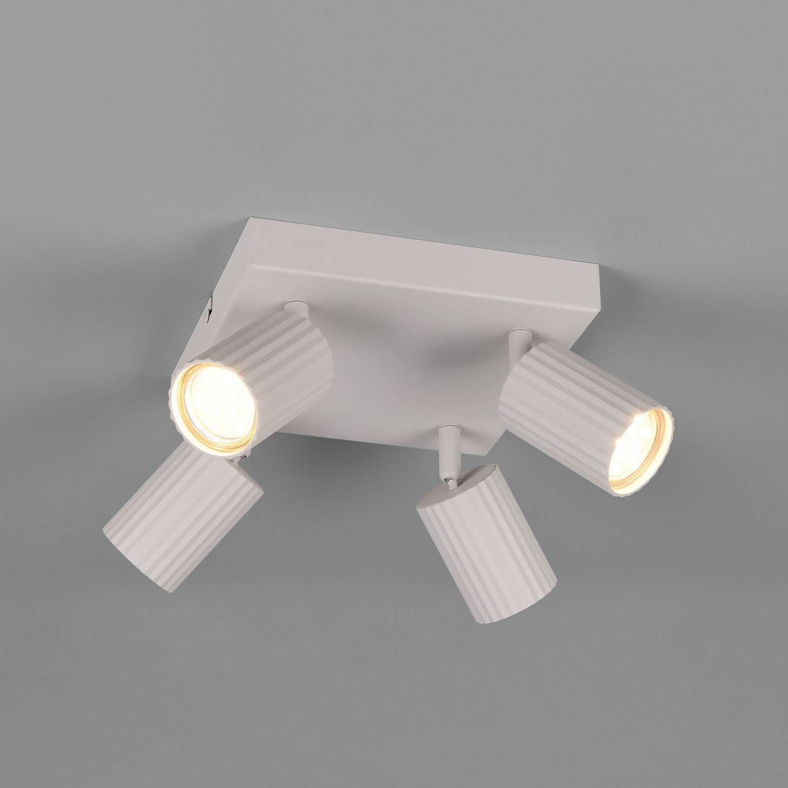 Stropné bodové svetlá Soka, svetlošedé, dĺžka 20 cm, kov, 4-pl.