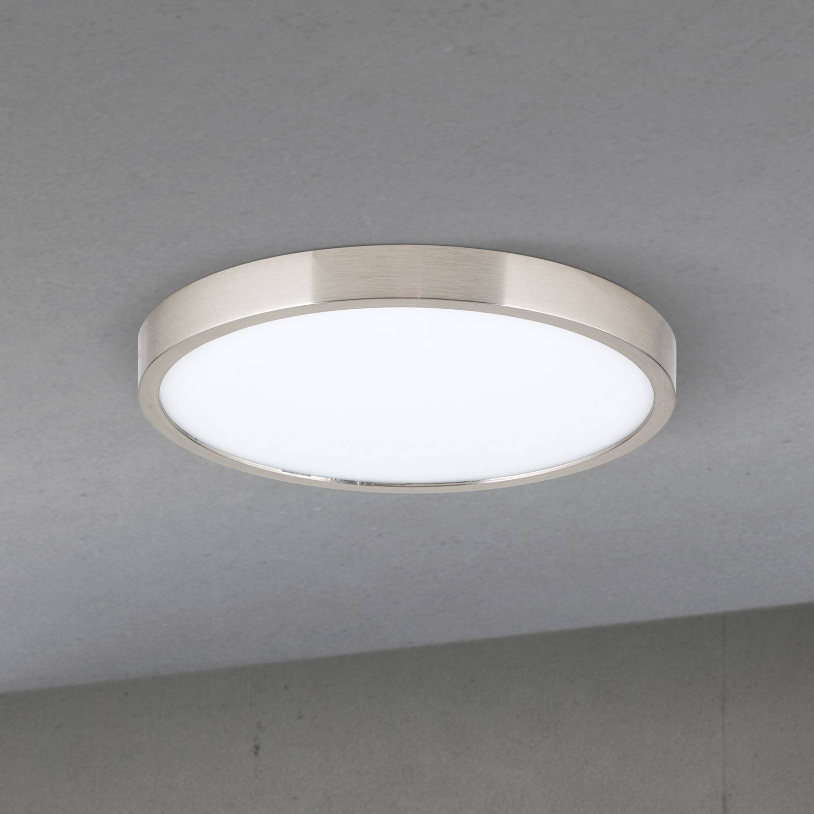 stropné LED svetlo Disc, saténovo niklové, Ø 24 cm, CCT