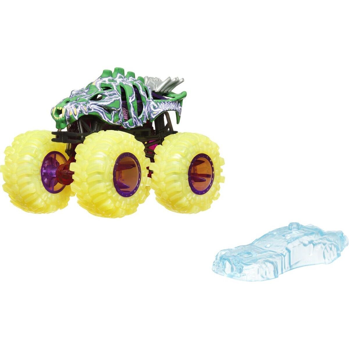 Hot Wheels Monster Trucks Power Smashers truck svietivo žlté kolesá
