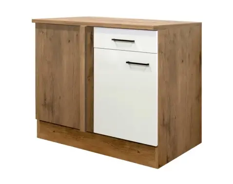 Dolná rohová kuchynská skrinka Avila, dub lancelot/krémová, 110 cm%