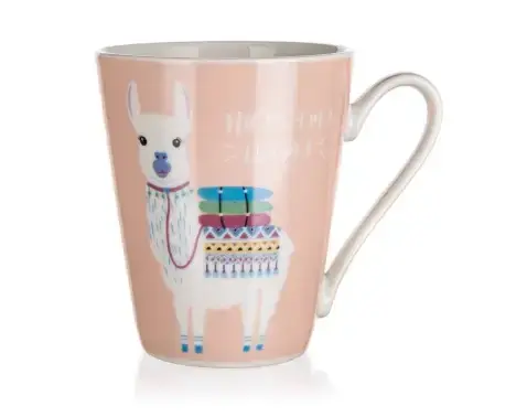 Hrnček Lama 320 ml, ružový%