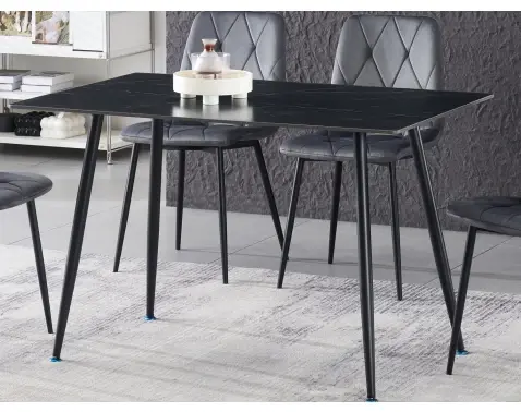 Jedálenský stôl Agne 120x80 cm, čierny  mramor%