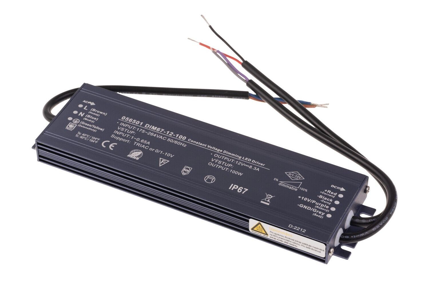 T-LED LED stmievateľný zdroj (trafo) 12V 100W IP67 056501