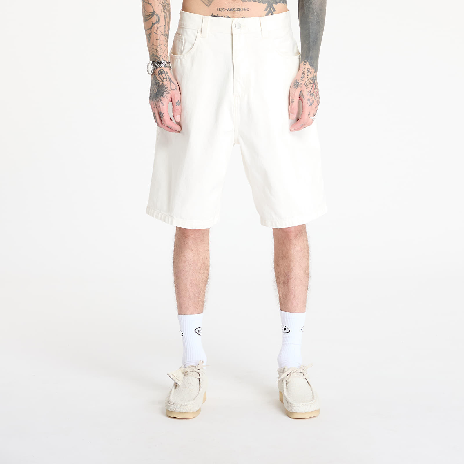 Šortky Carhartt WIP Brandon Short White Rinsed XL