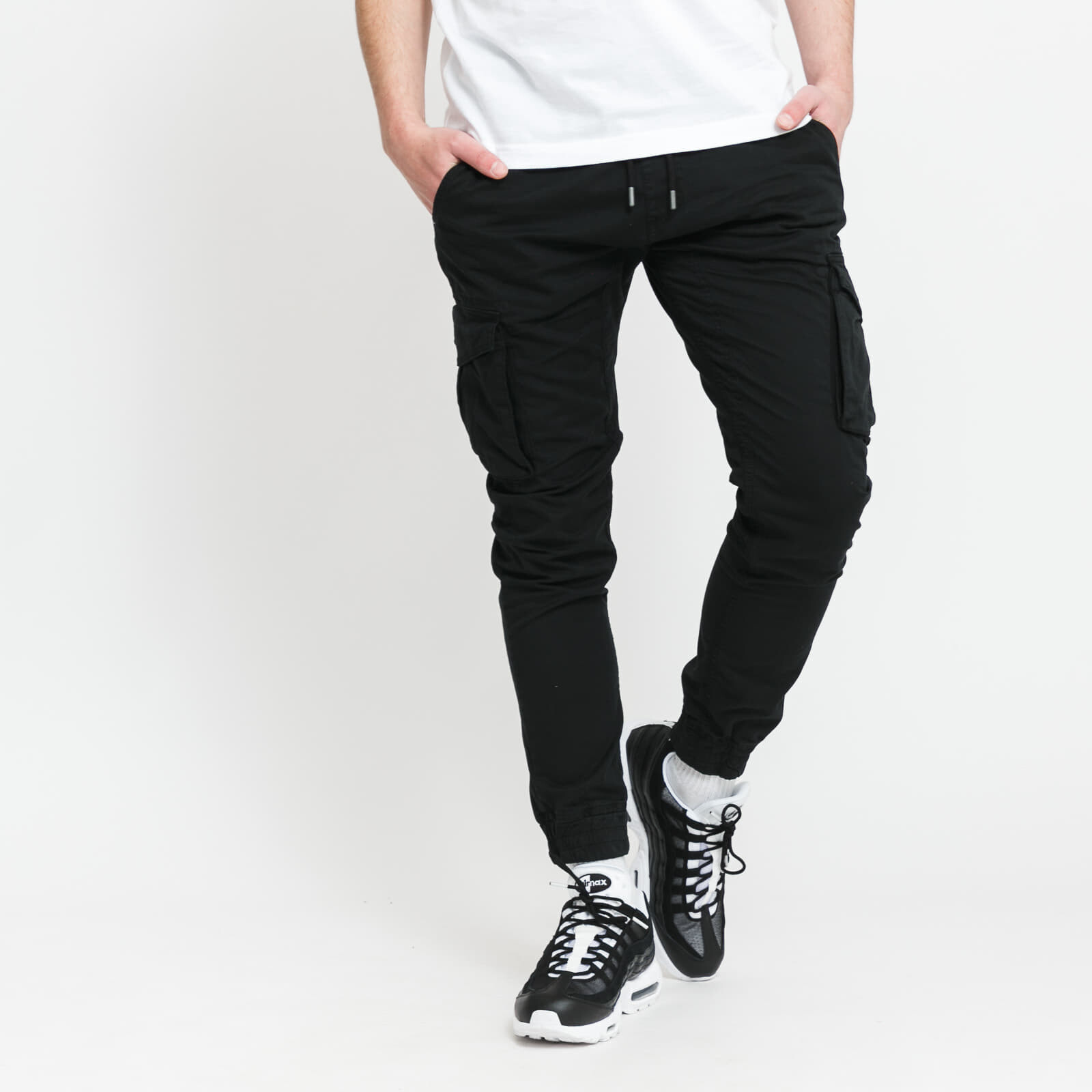 Kalhoty Alpha Industries Cotton Twill Jogger Black XXL
