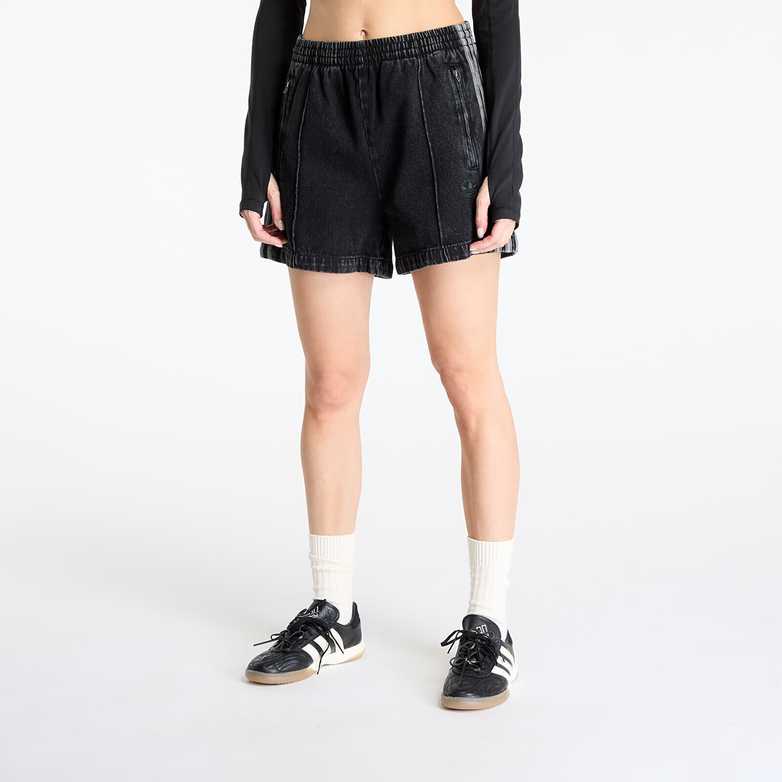 Šortky adidas Firebird Adicolor Denim Short Black/ True Black Denim L