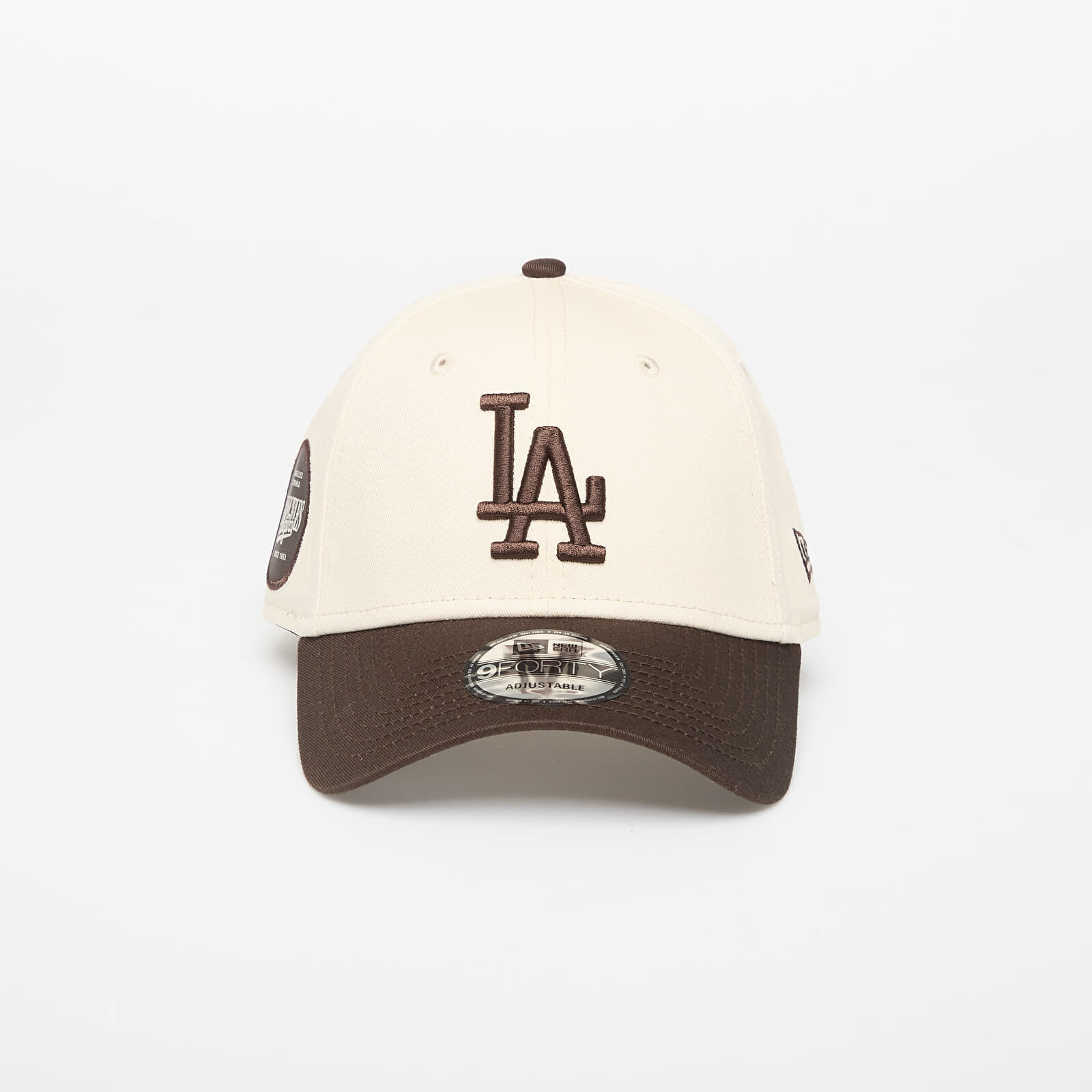 Šiltovka New Era 9FORTY MLB Side Patch Los Angeles Dodgers Light Cream/ Nfl Brown Suede Universal