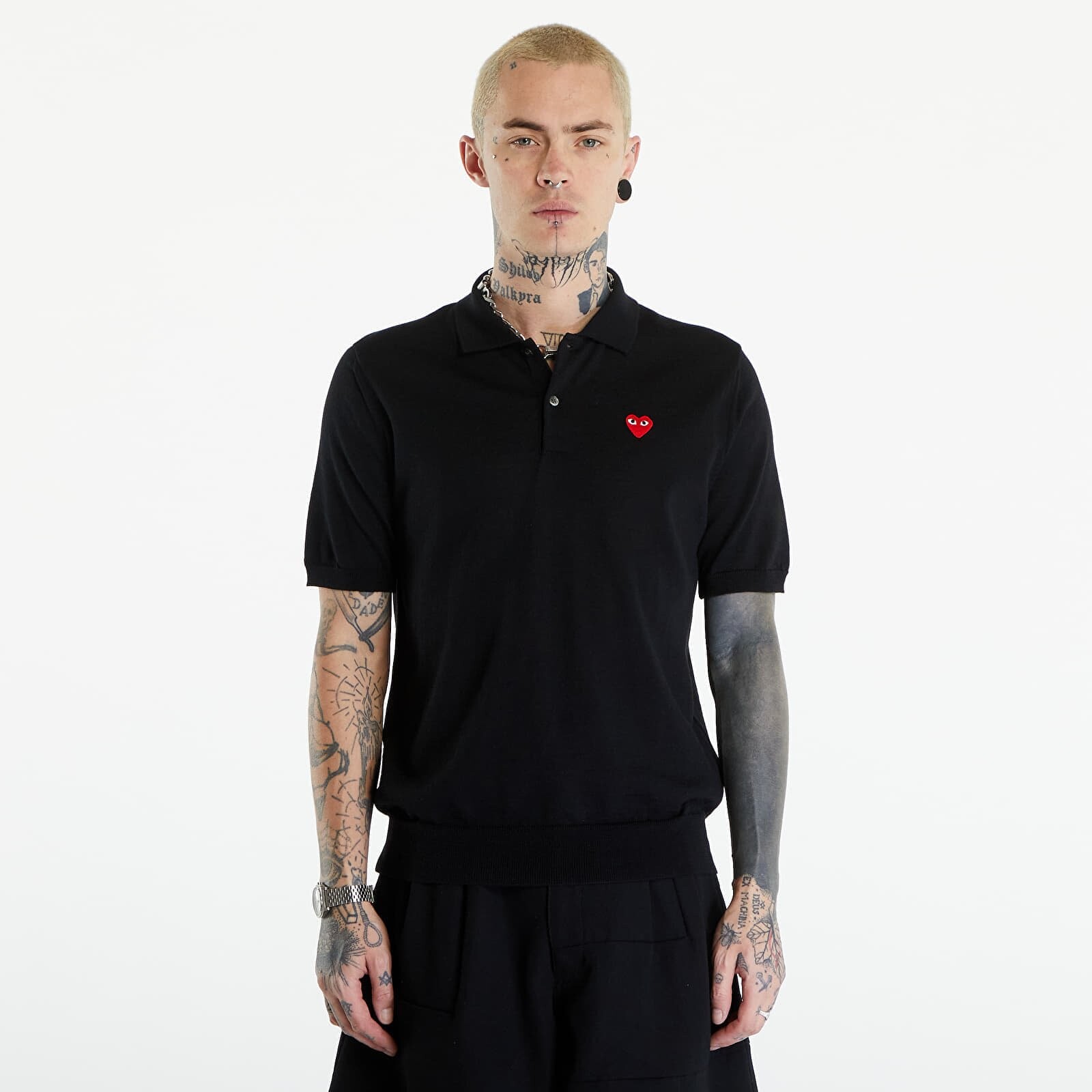 Tričko Comme des Garçons PLAY Red Emblem Sweater UNISEX Black XXL