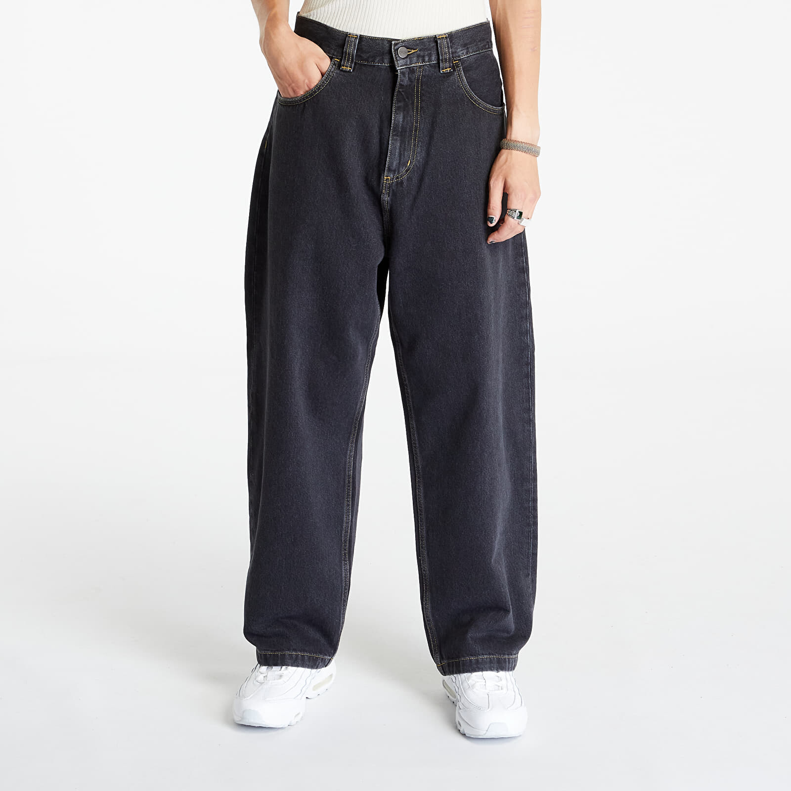 Džínsy Carhartt WIP Brandon Pant Black Stone Washed XS