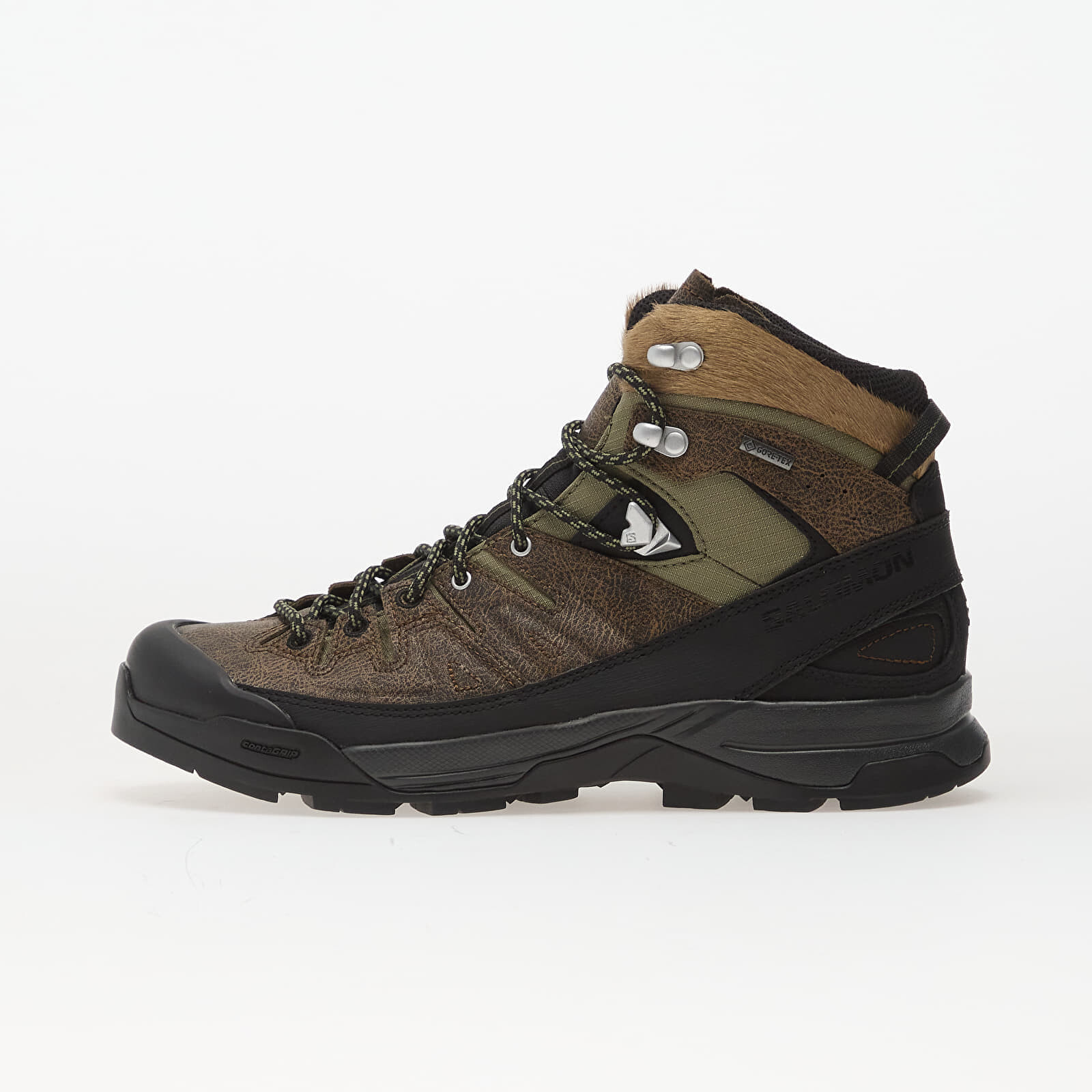 Tenisky Salomon X-Alp Mid Gtx Distressed Ltr Dark Earth/ Black/ Deep Lichen Green EUR 44