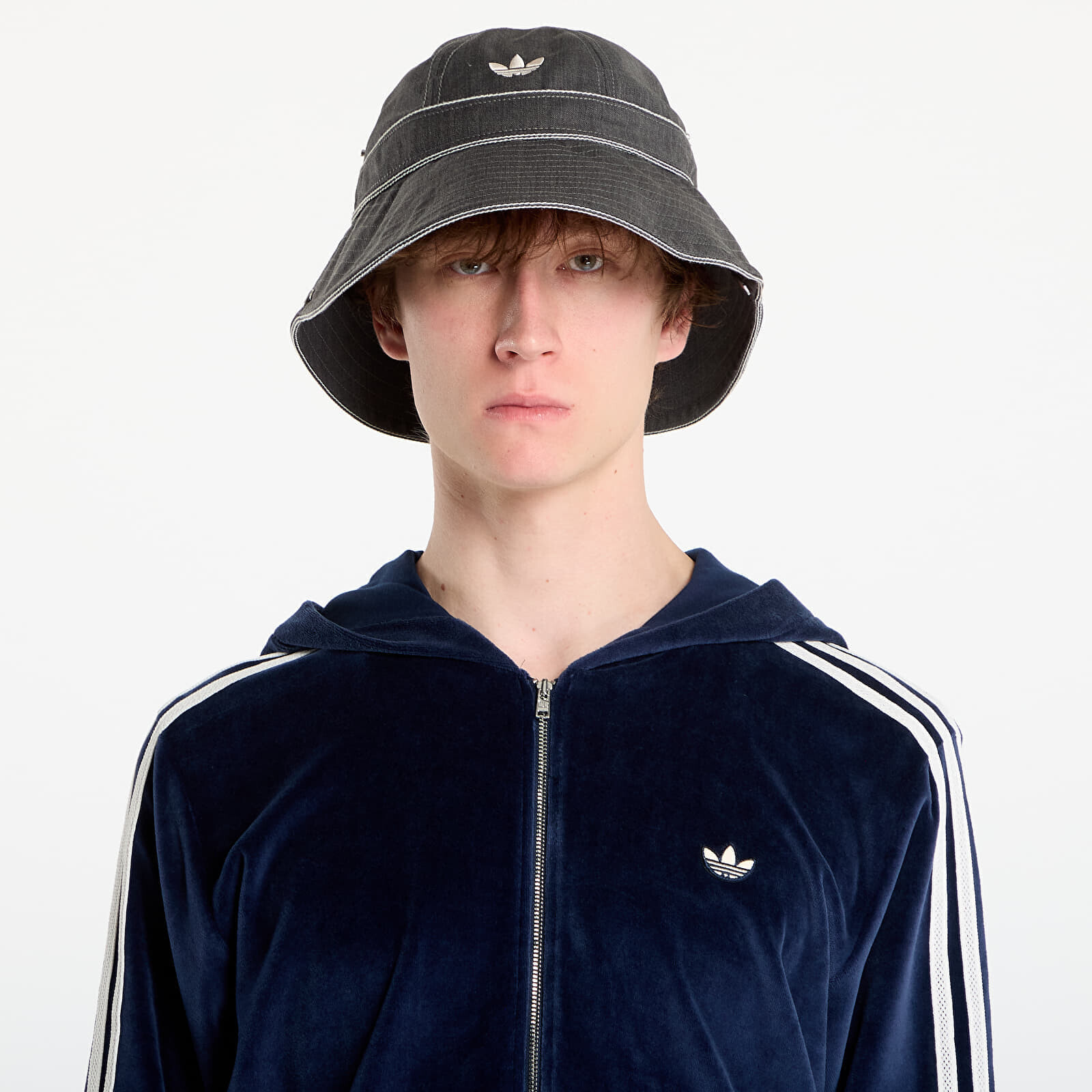 Šiltovka adidas x Wales Bonner Bucket Hat Dark Grey Heather/ Orbit Grey S