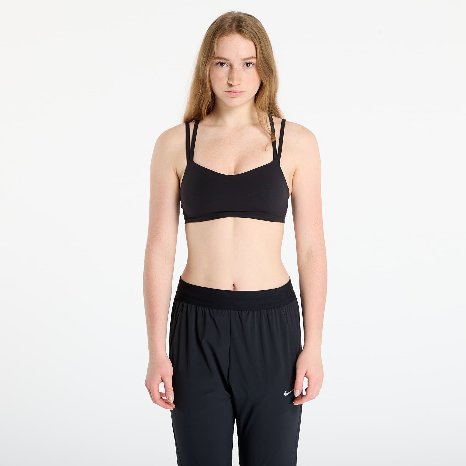 Podprsenka Nike Zenvy Strappy Women's Light-Support Padded Sports Bra Black/ Sail M