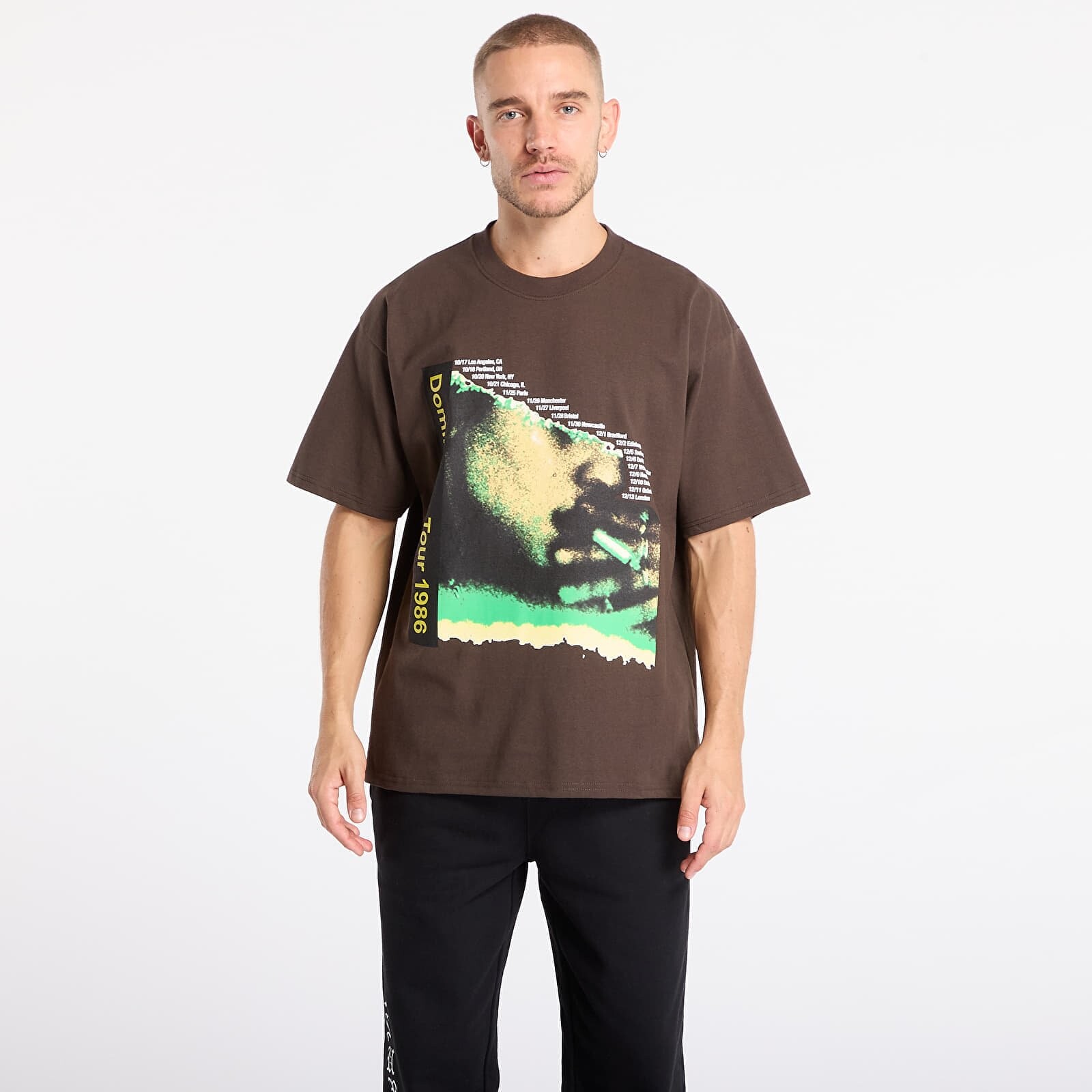 Tričko PLEASURES Domination T-Shirt Brown M