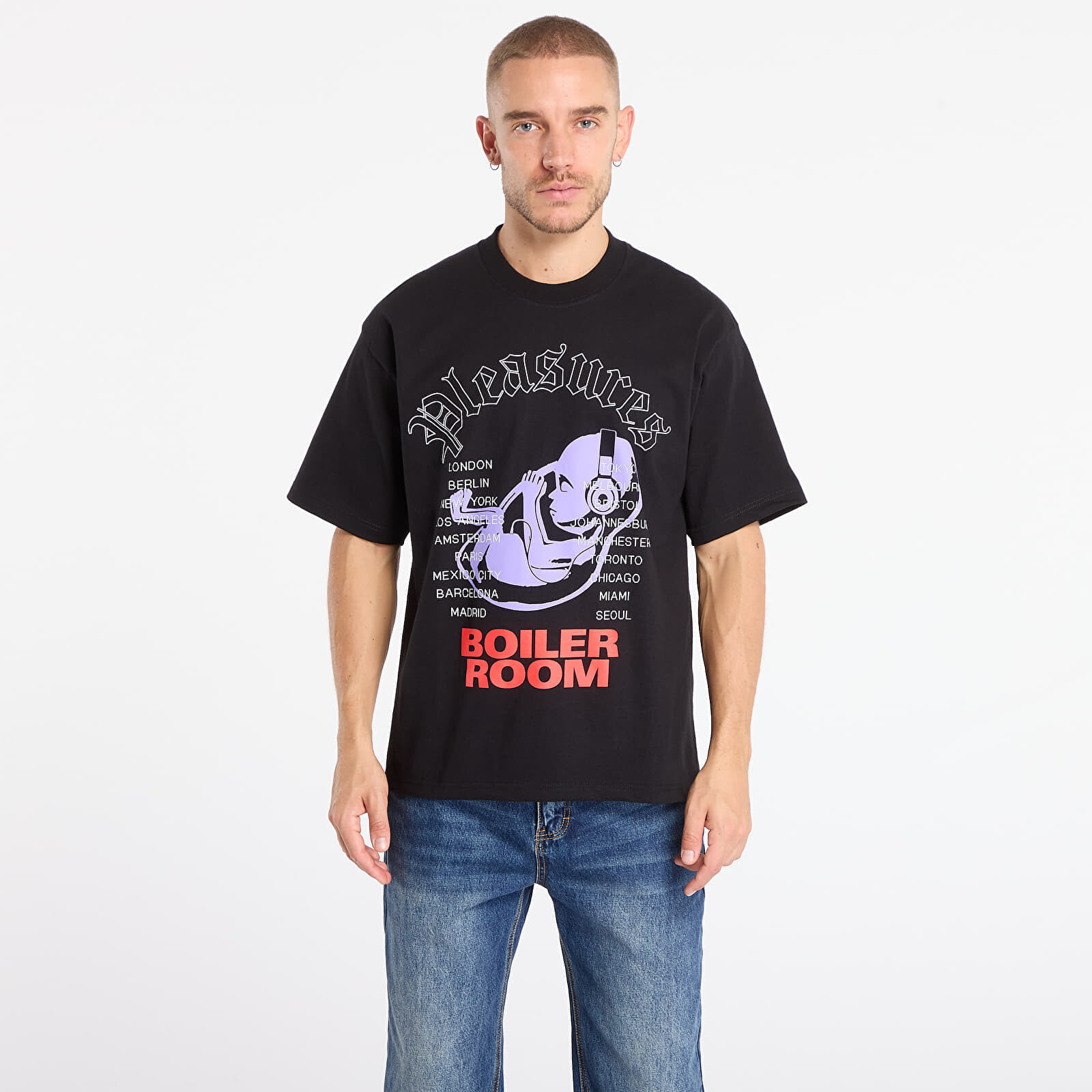 Tričko PLEASURES Headphone T-Shirt Black M