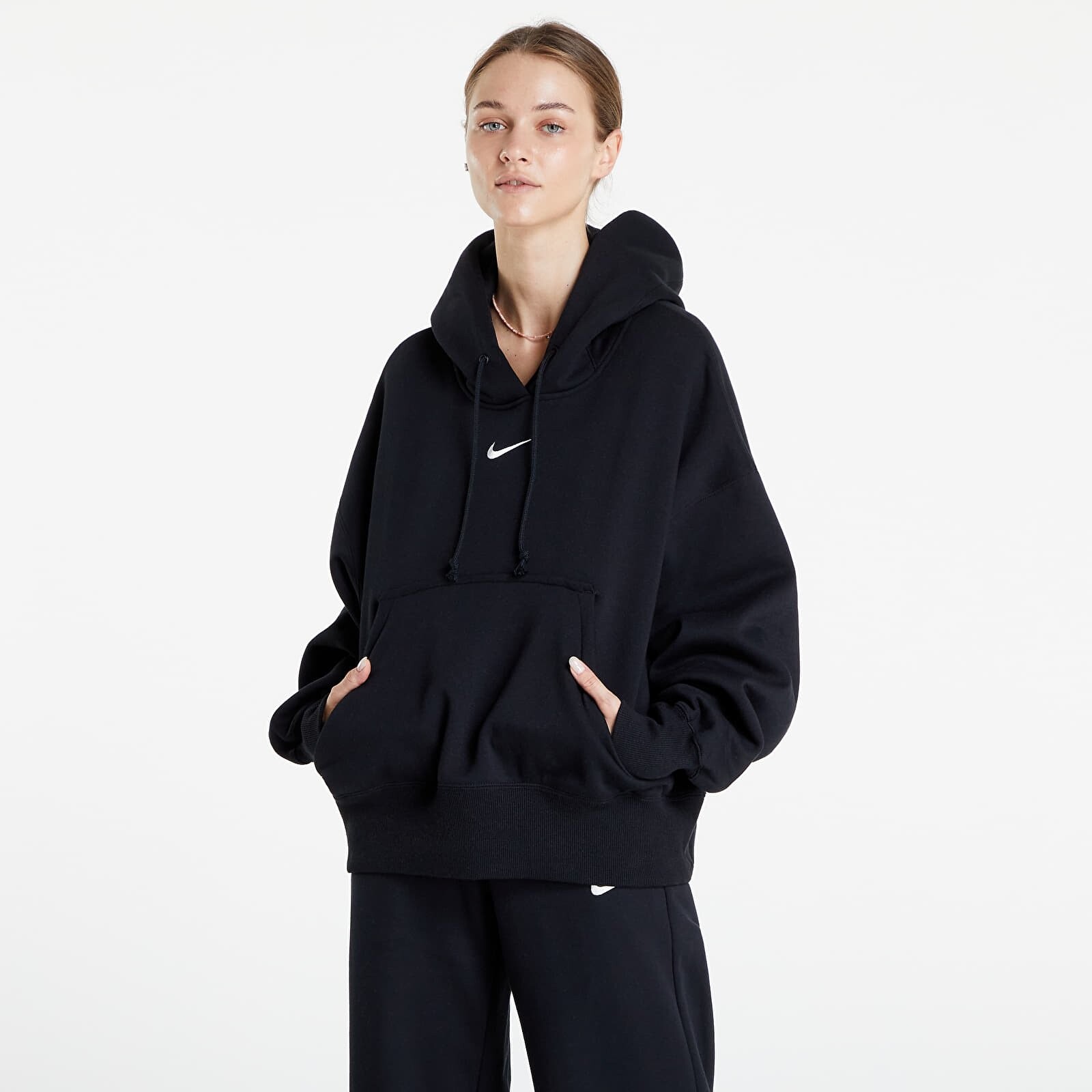 Mikina Nike Sportswear Phoenix Fleece Women's Over-Oversized Pullover Hoodie Black/ Sail S