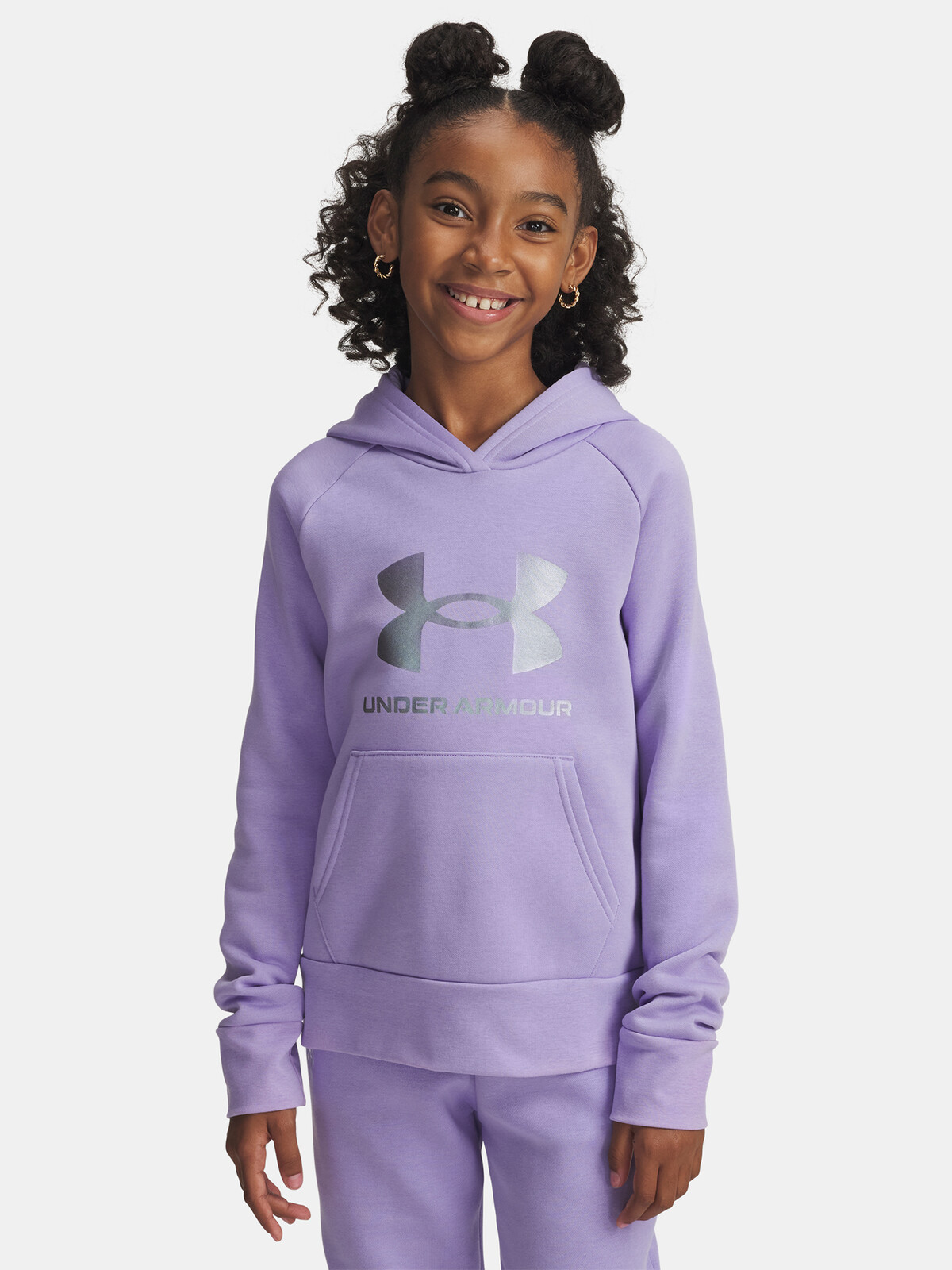 Under Armour UA Rival Flc Shimmer Girls' Sweatshirt Hdy-PPL - Girls
