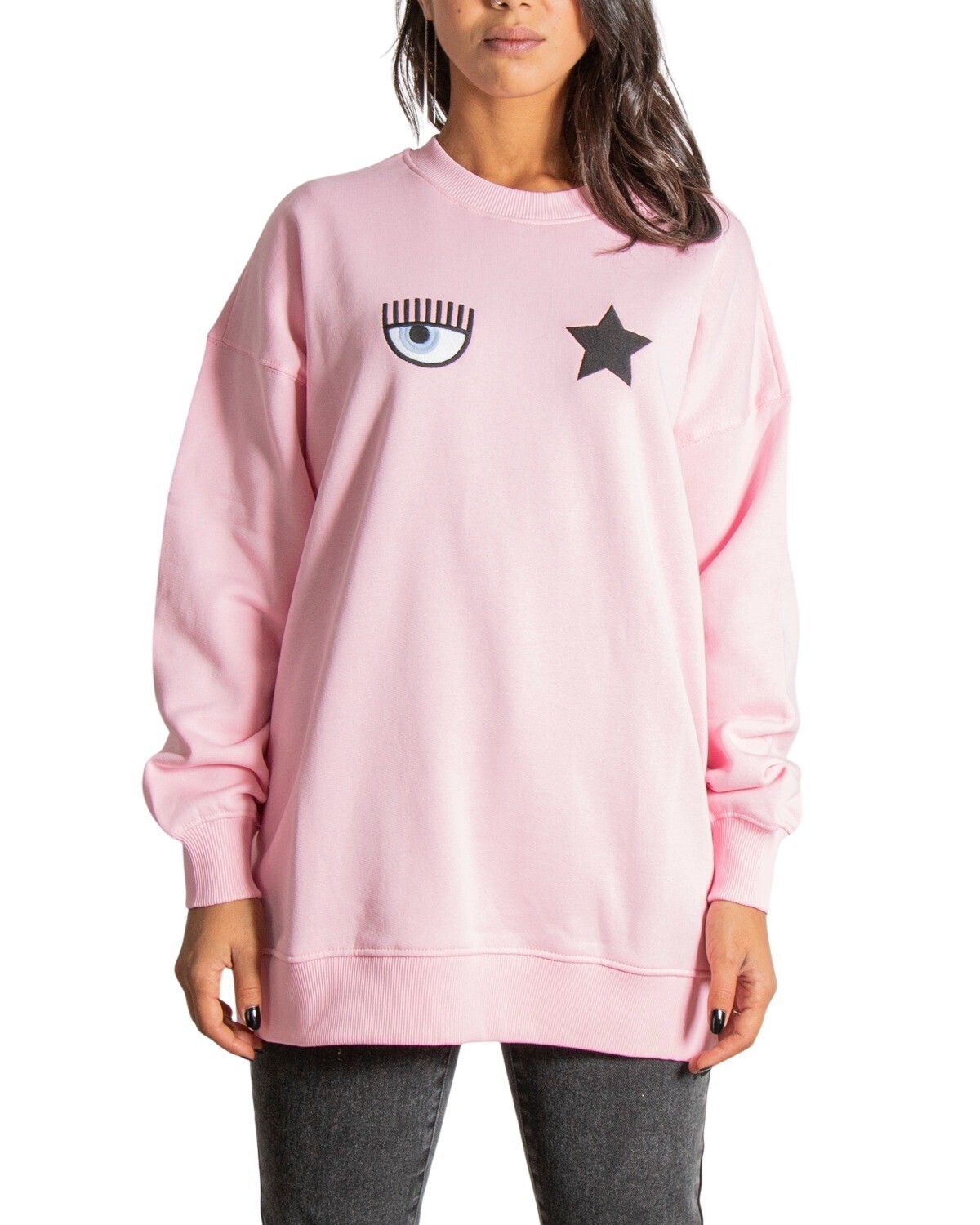 Chiara Ferragni ružová mikina s potlačou