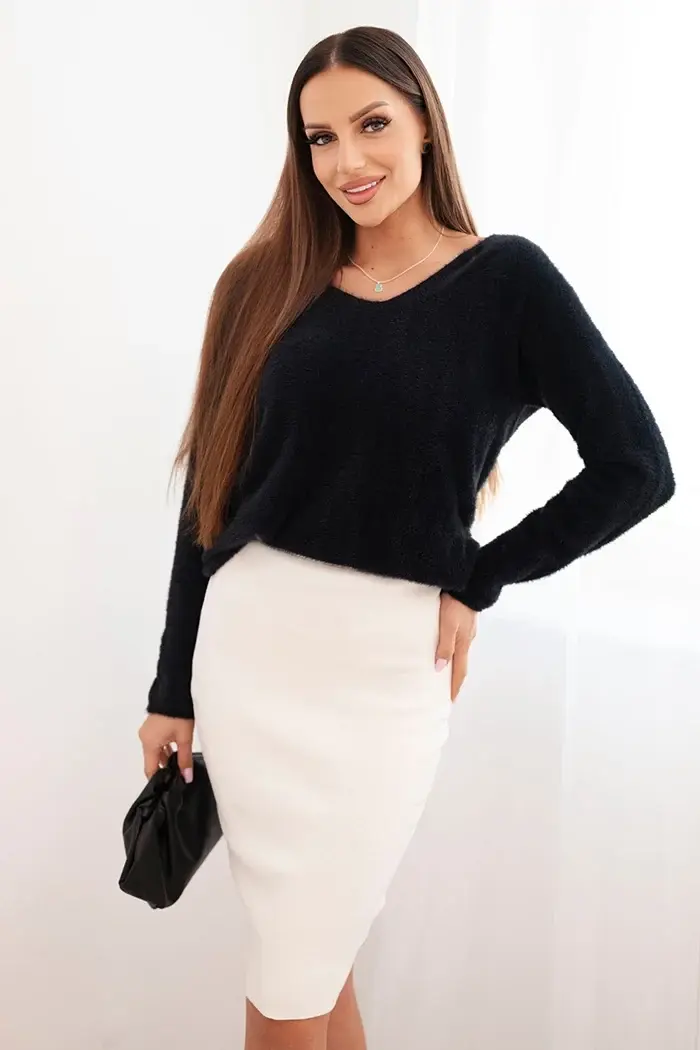 Dámska puzdrová sukňa z elastickej pleteniny