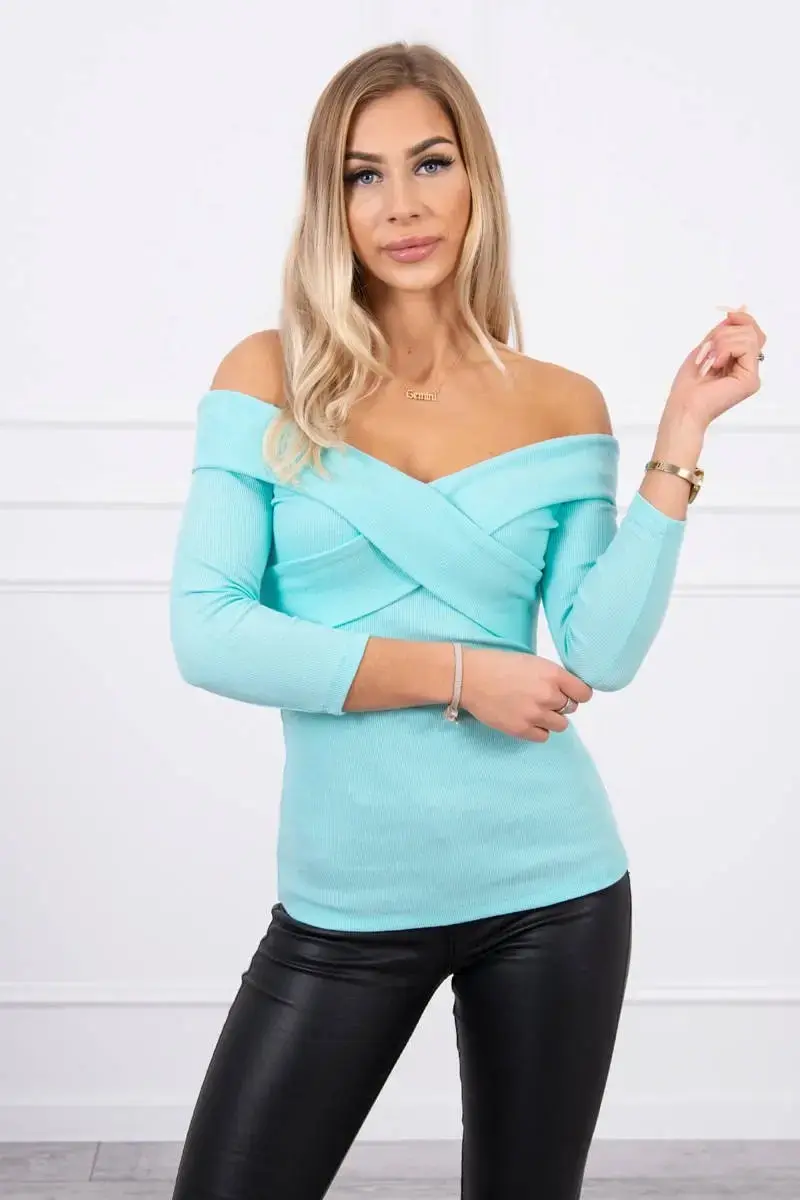 Kesi Blúzka s výstrihom do V mäta
