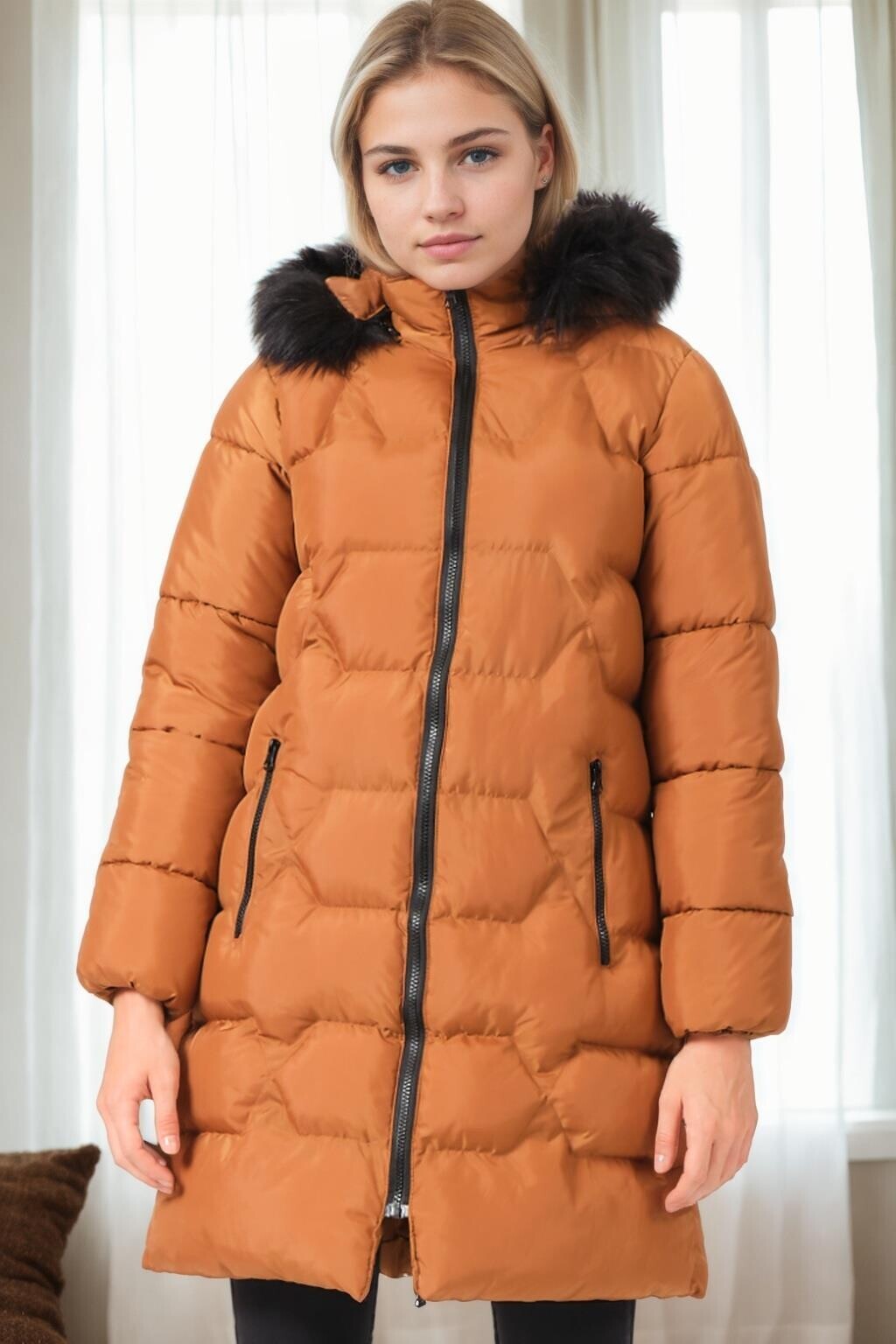 Z9760 DEWBERRY WOMEN'S COAT-TAN