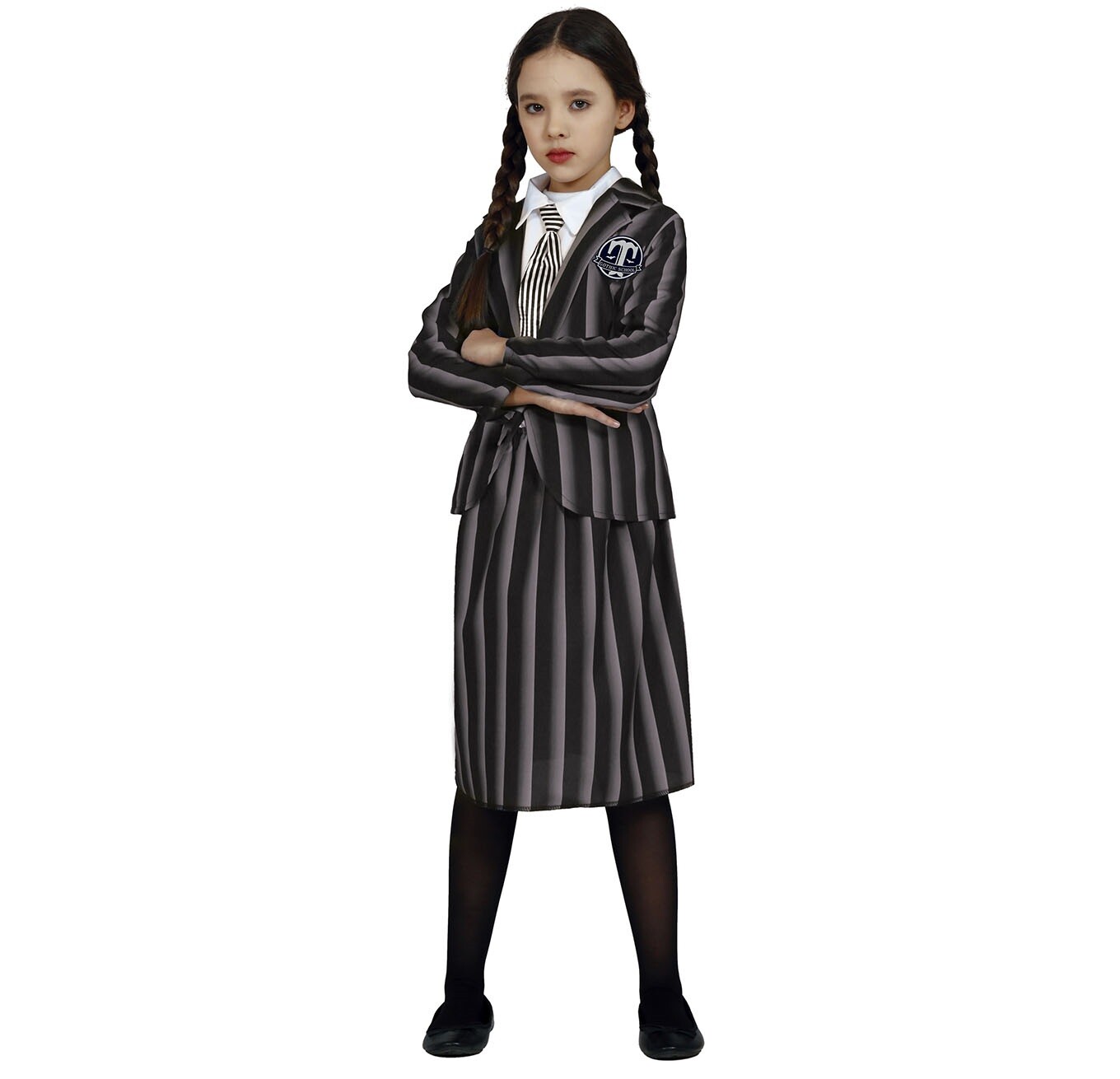Guirca Dievčenský kostým - Wednesday študentka Veľkosť - deti: S: 101-109 cm