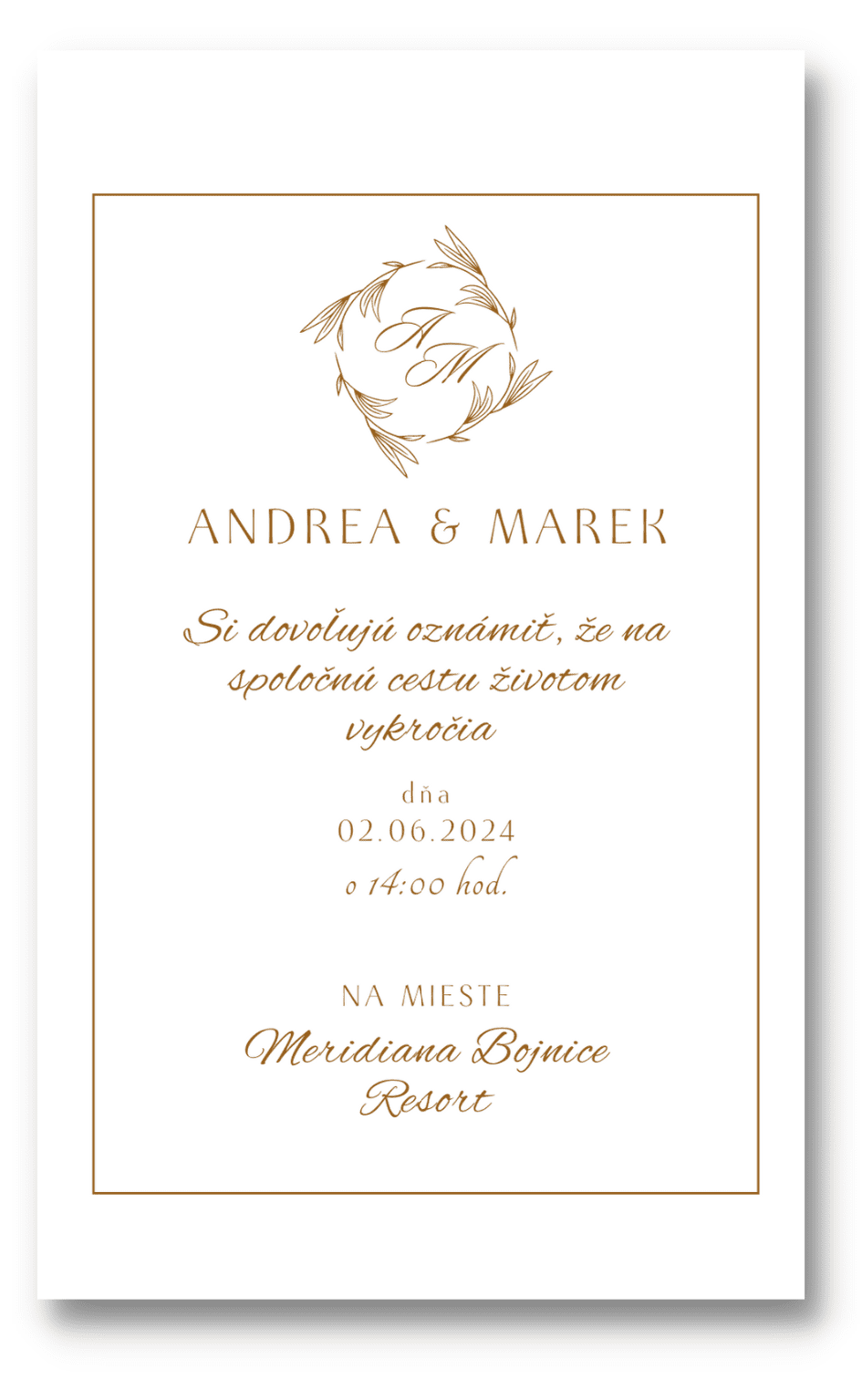 Personal Oznámenie - Golden Exquisite Zvoľte množstvo: od 1 ks do 10 ks