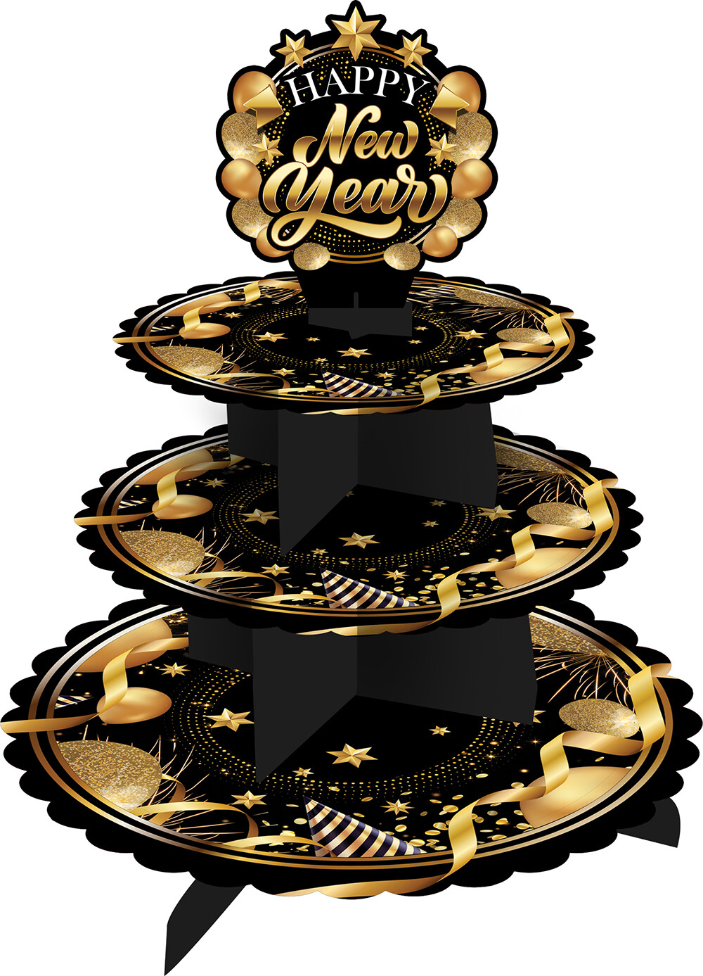 Guirca Papierový etažér 3 poschodový - Happy New Year 40 x 30 cm