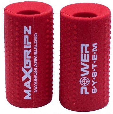 Power system gripy na posilňovacie tyč max gripz - červená m