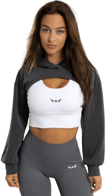 Exalted dámská bolero mikina s kapucí šedá - l