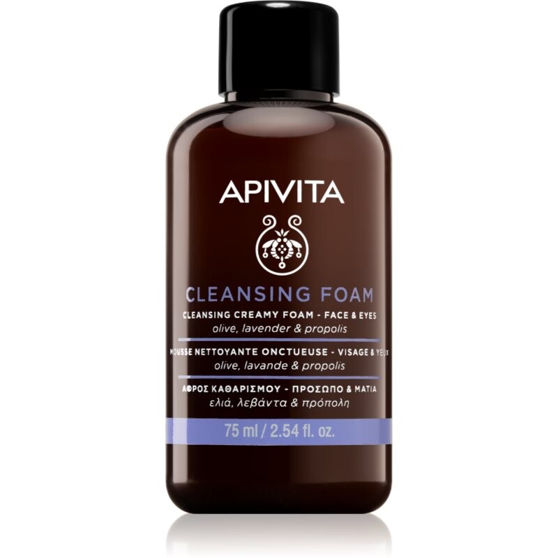 Apivita Cleansing Foam Face & Eyes krémová čistiaca pena na tvár a oči 75 ml