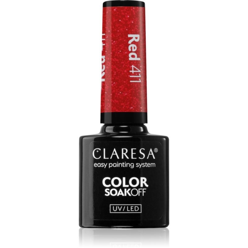 Claresa SoakOff UV/LED Color Sunny Garden gélový lak na nechty odtieň Red 411 5 g
