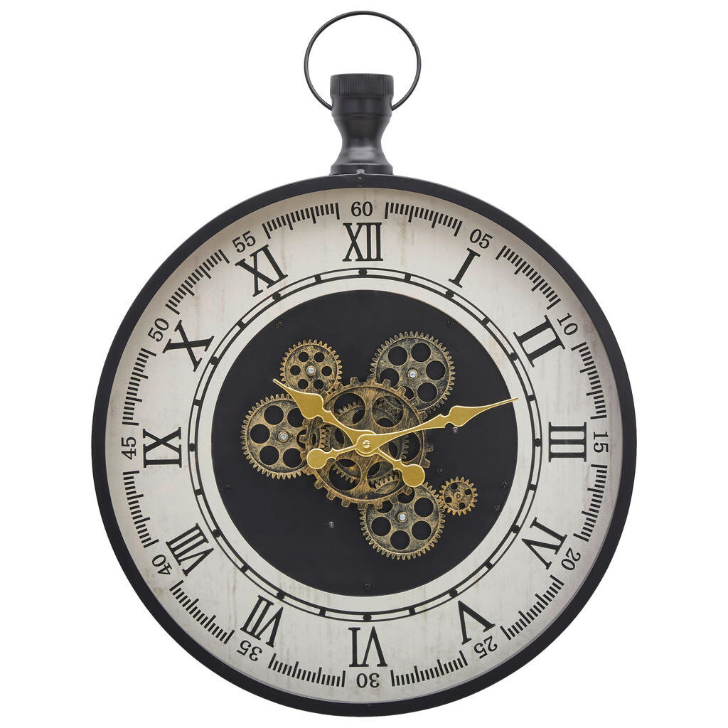 Landscape NÁSTENNÉ HODINY, čierna, biela, zlatá, 48/63/6 cm