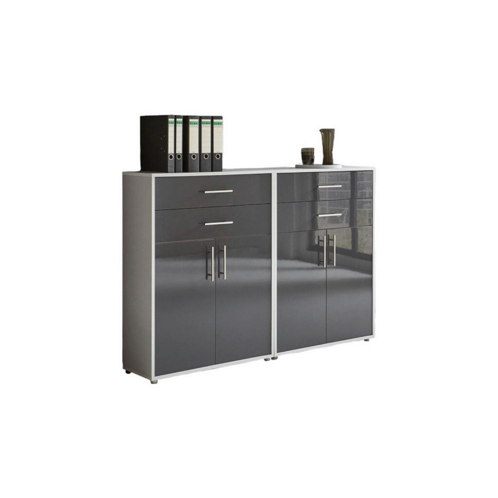 MID.YOU SKRINKA NA DOKUMENTY, sivá, antracitová s vysokým leskom, 168,8/113,6/33 cm