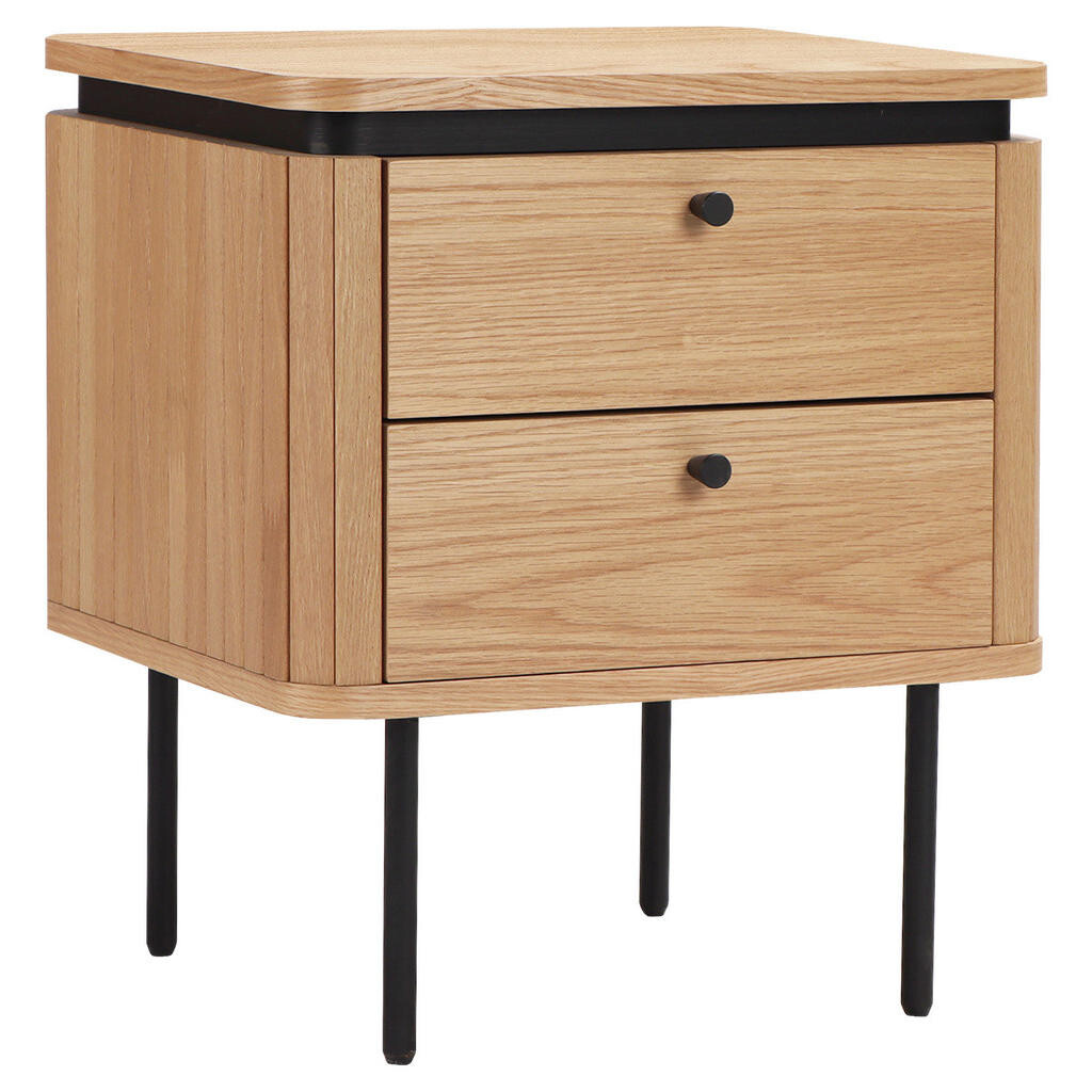 Boxxx NOČNÝ STOLÍK, dub, čierna, farba duba, 48/55/40 cm