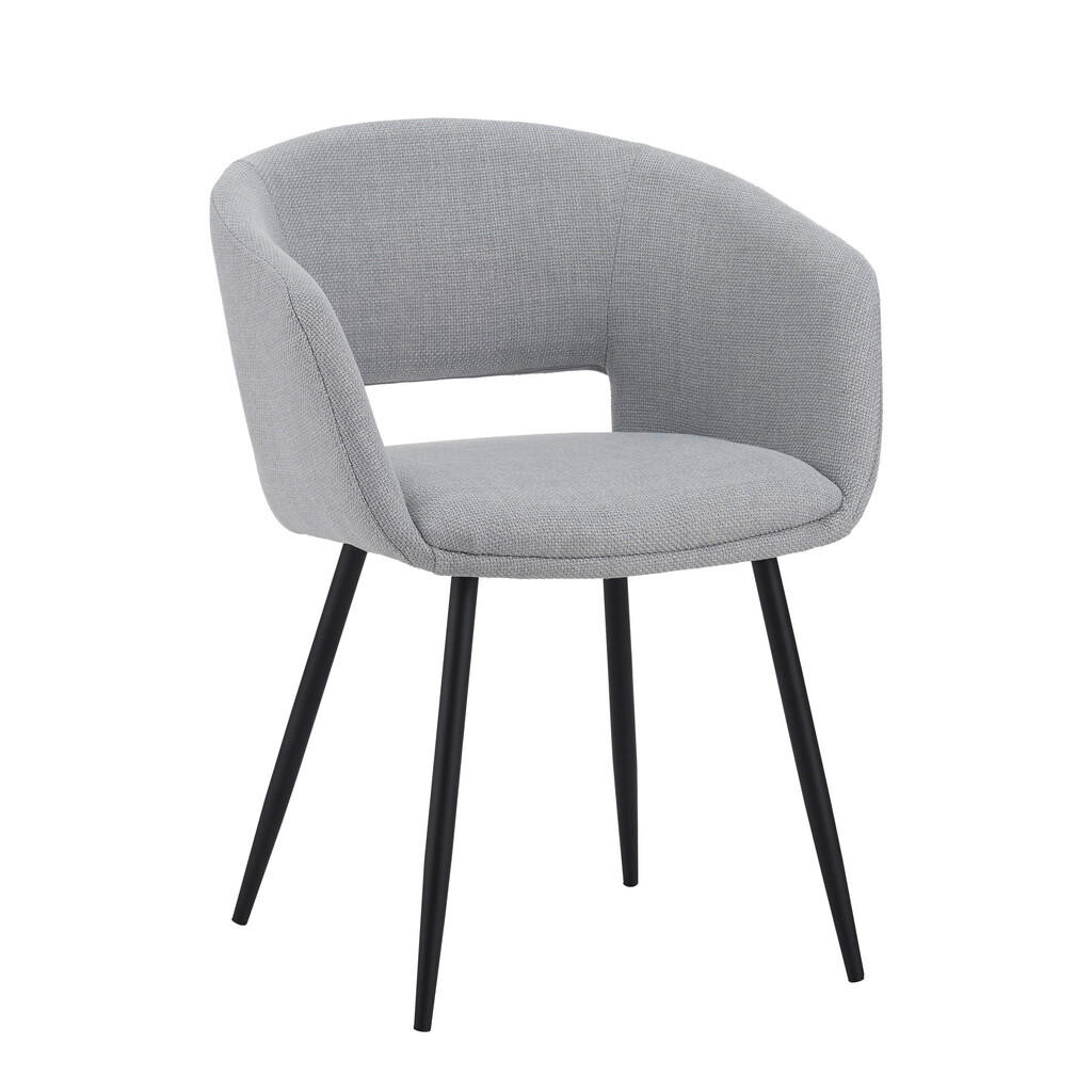 MID.YOU STOLIČKA S PODRÚČKAMI, tkaná textília, svetlosivá