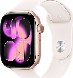 Apple Watch Series 11 Cellular 46 mm Ružový zlatý hliník so svetlo červeným športovým remienkom – S/