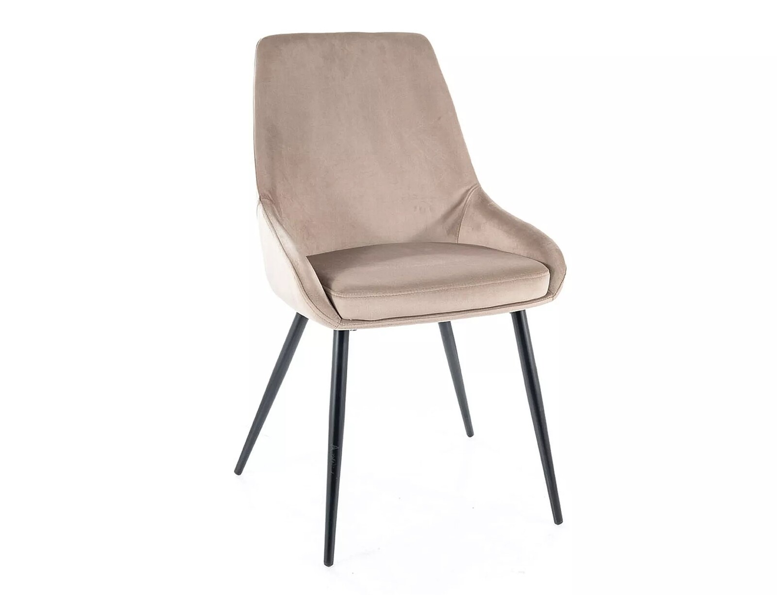 Čalouněná jídelní židle Cobe Velvet tmavě béžová/černá