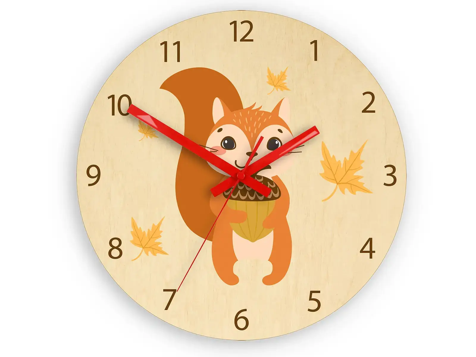 Dětské nástěnné hodiny Ami Veverka 30 cm vícebarevné