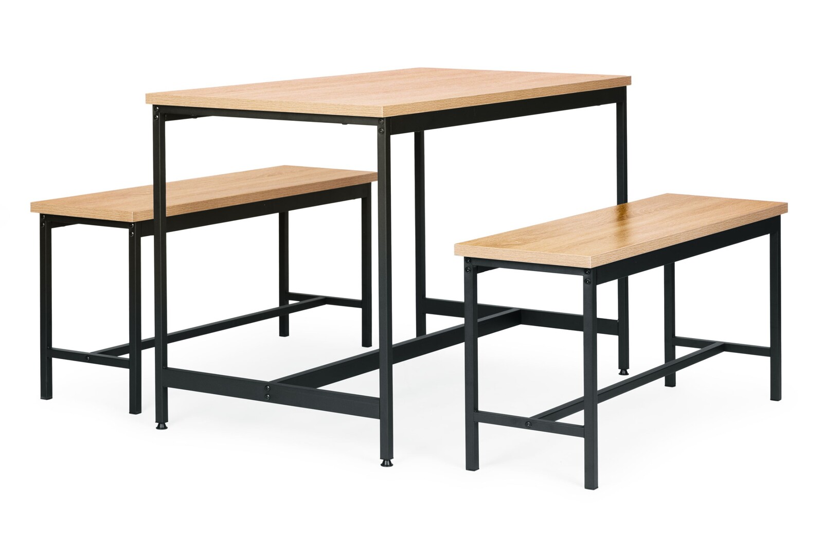 Jídelní set Gretas s lavicemi dub přírodní/černý