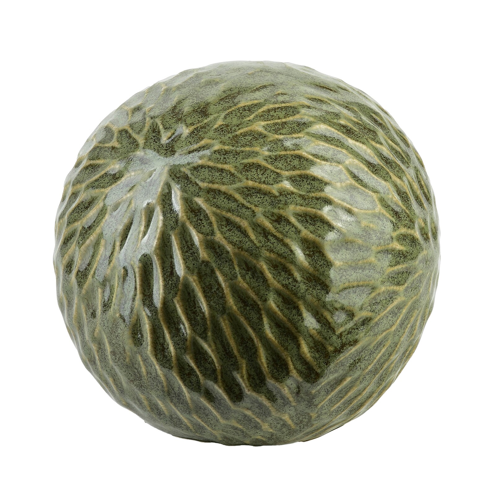 Keramická dekorativní koule Saggio Pattern 10 cm zelená