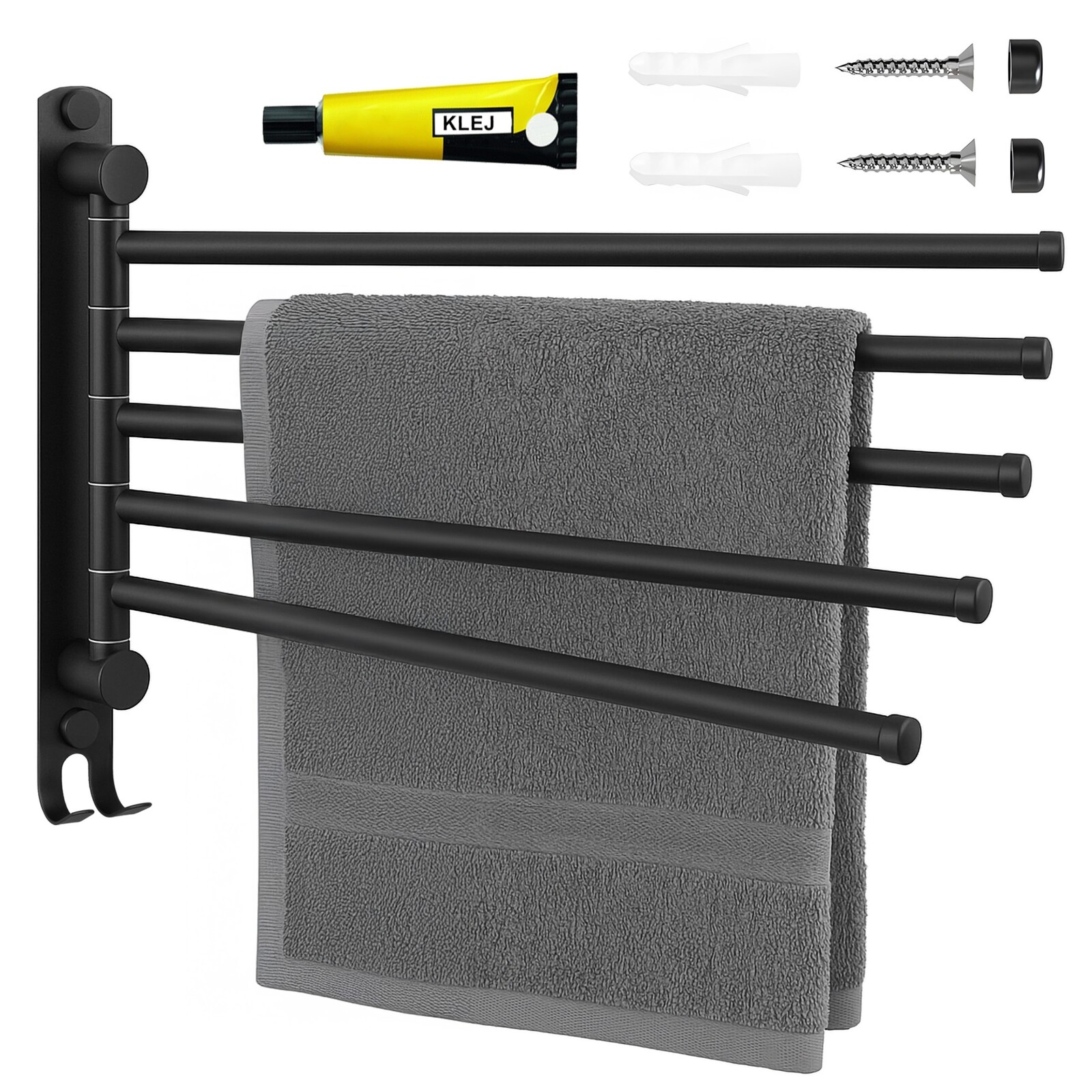 Koupelnový věšák na ručníky ONTI černý