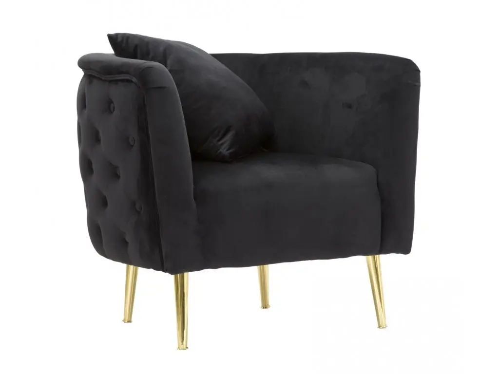 Sametové křeslo Bucarest černé