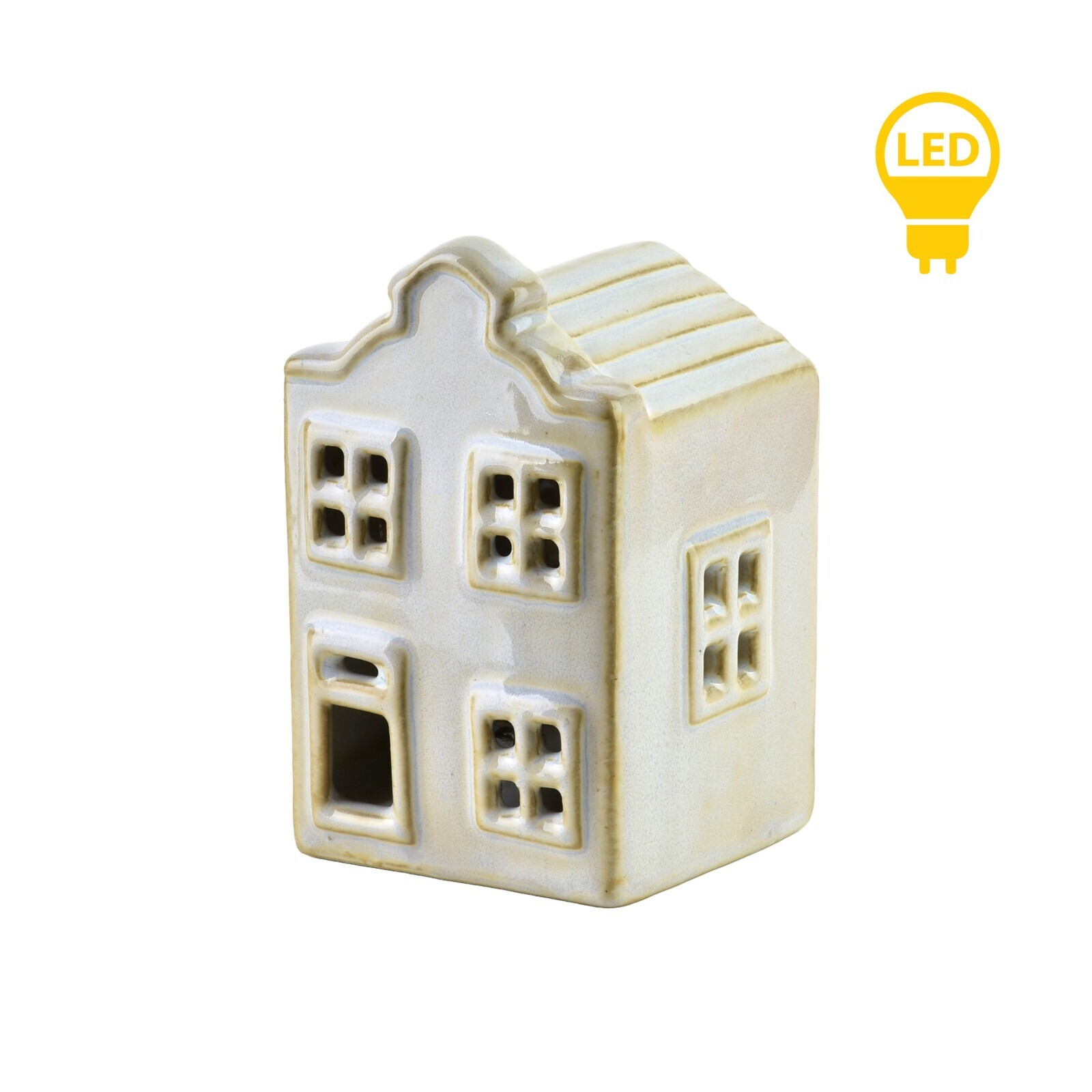 Vánoční keramická LED dekorace Larsen I bílá