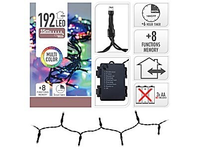 Vánoční světelný LED řetěz GINNA 15 m vícebarevný