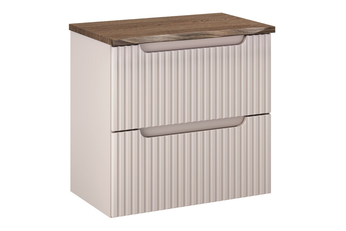 Závěsná skříňka pod umyvadlo Nova Cashmere Nature s deskou 60 cm kašmírová/dub casella