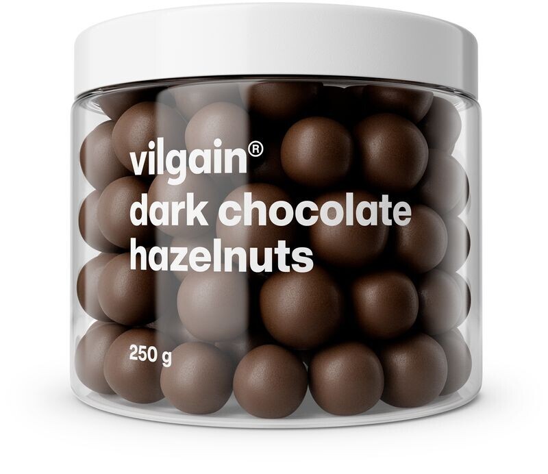 Vilgain Lieskové orechy v čokoláde – horká čokoláda 250 g