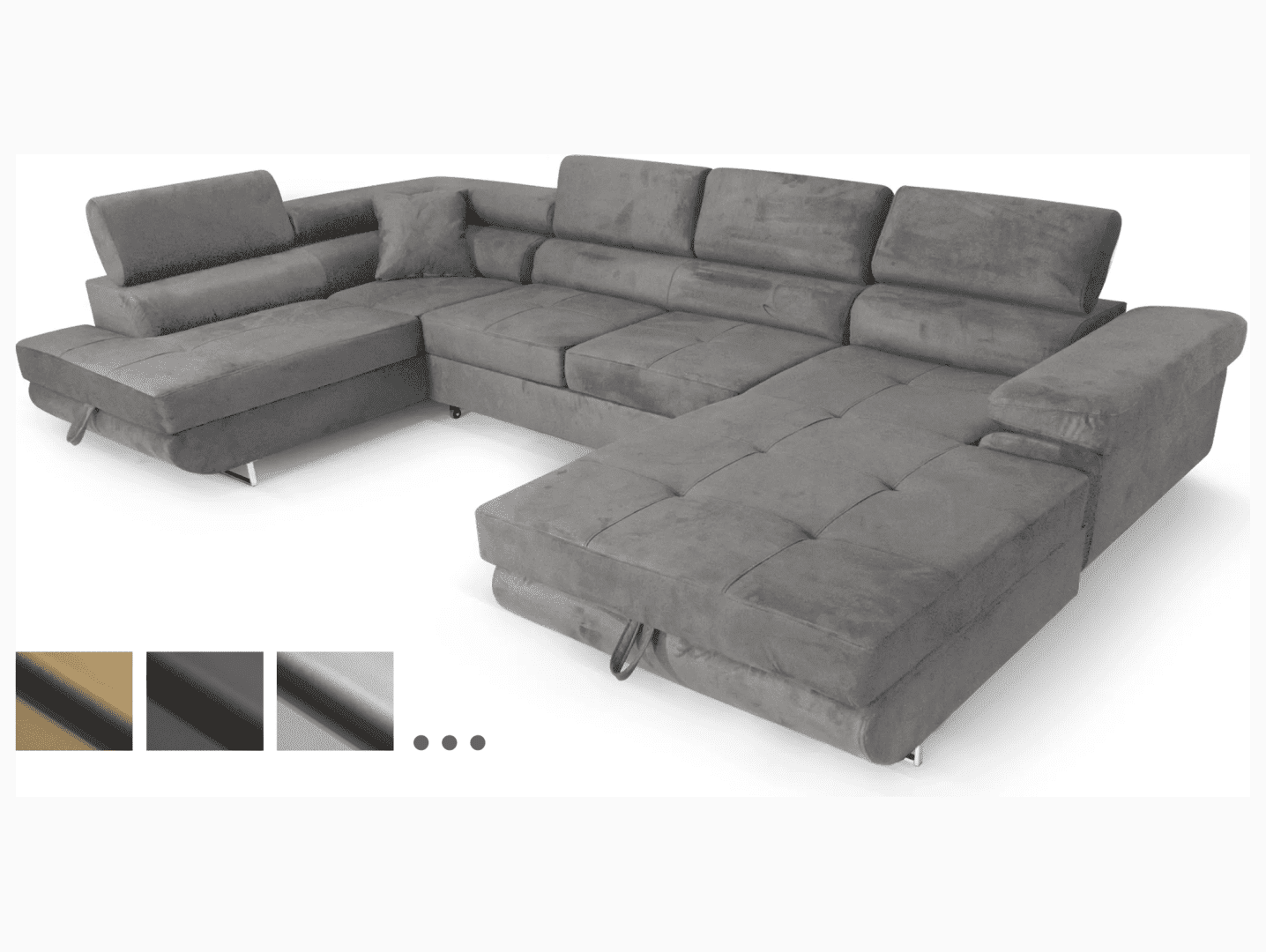 Sofiland ALLER U XXL ľavá - vodoodpudivý poťah MONOLITH - celočalúnená sedačka so spaním a úložným priestorom